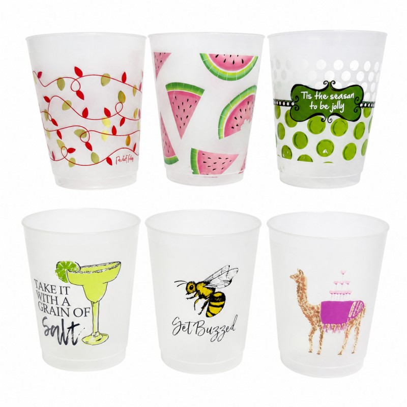 စိတ်ကြိုက်လိုဂို 16oz Frosted Plastic Stadium Cup