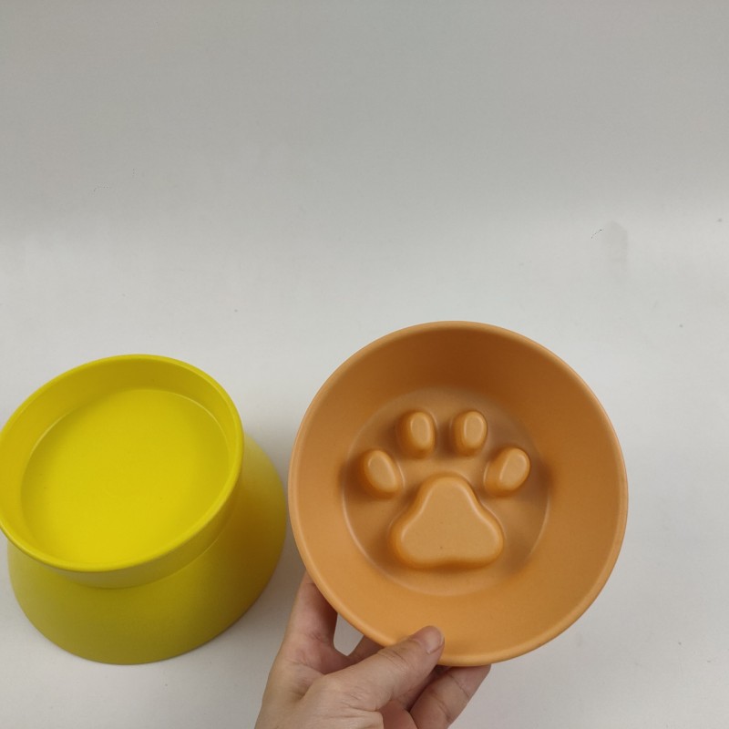 ကြောင်ခွေးကျွေးရန်အတွက် Bamboo Fiber Melamine Elevated Pet Bowl