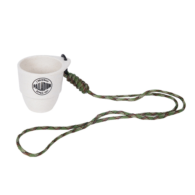 စိတ်ကြိုက် Bamboo Fiber Hanging Neck Outdoor Mini Travel Cup