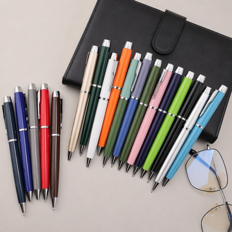Metal Click Ballpoint Pen စိတ်ကြိုက် Logo လုပ်ငန်းရုံးလက်ဆောင်ဘောပင်