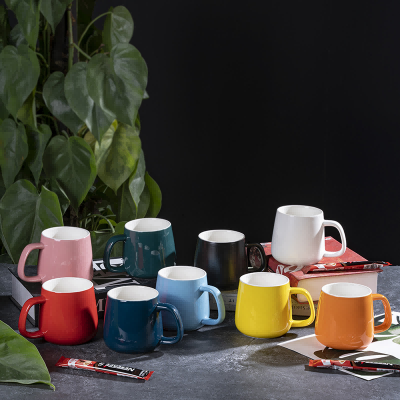 Nordic Minimalist Ceramic Coffee Mug စိတ်ကြိုက်လိုဂို 400ml ရေခွက်