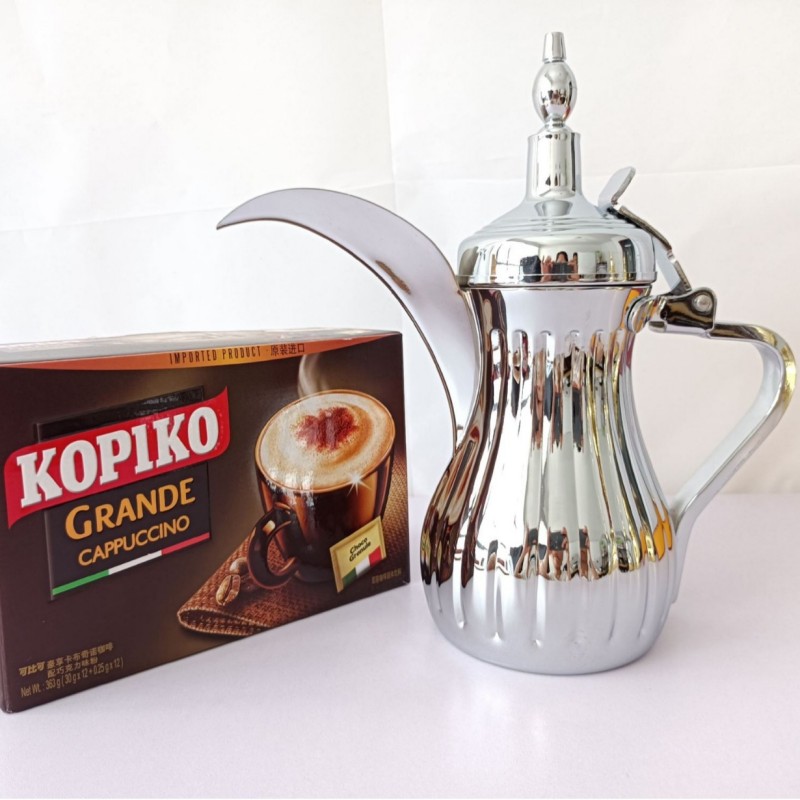 Stainless Steel Arabic Dallah Pot အရှေ့အလယ်ပိုင်း ကော်ဖီလက်ဖက်ရည်ဆာဗာ