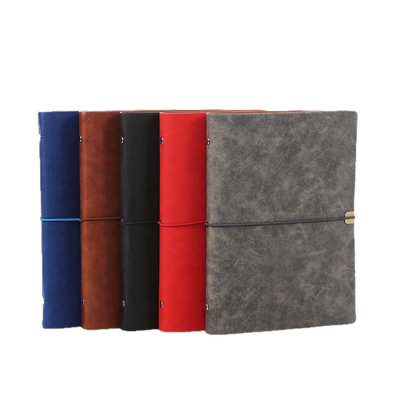 ခေတ်ဟောင်း PU Leather 6-Ring Binder မှတ်စုစာအုပ်